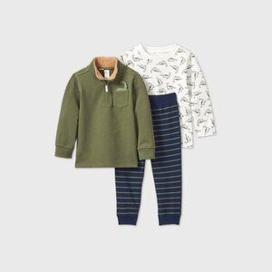 NWT Toddler Boys' 2T 3pc Dino Top and Bottom Set by Carter's